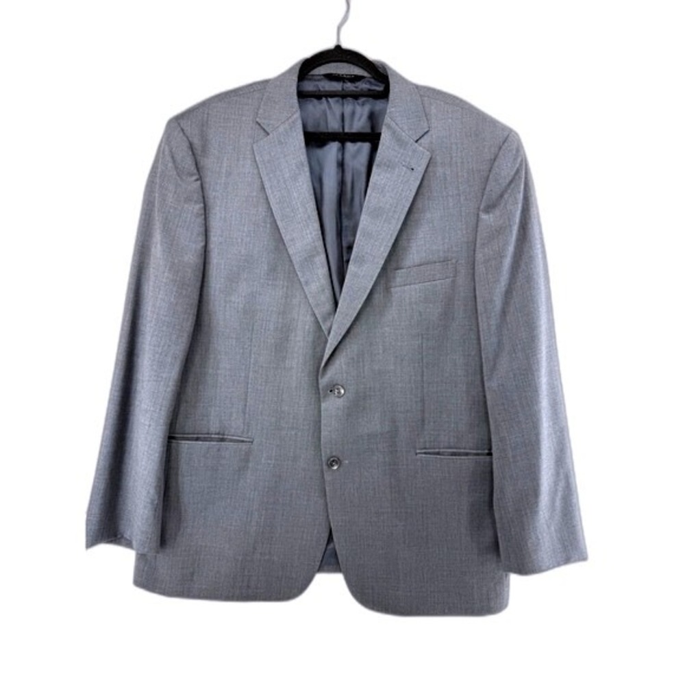 Jos. A. Bank Signature Collection Mens 46R Grey 100% Wool 2-Button Blazer Jacket